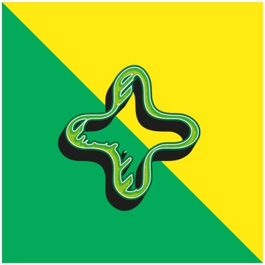 Çizilmiş Sembol Yeşil ve sarı 3D vektör simgesi ekle