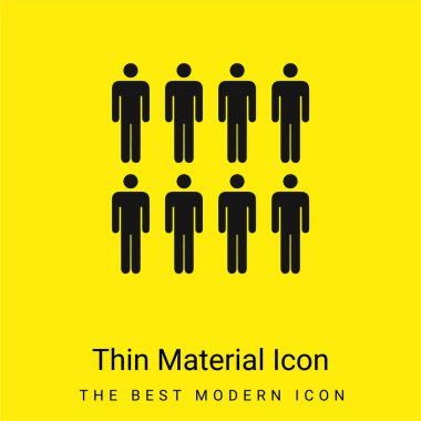 8 Persons minimal bright yellow material icon clipart