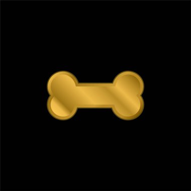 Kemik altın kaplama metalik simge veya logo vektörü