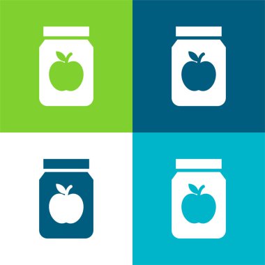Apple Jam Düz 4 renk en küçük simge seti