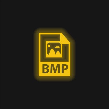 BMP Dosya Biçimi Sembolü Sarı parlak neon simgesi