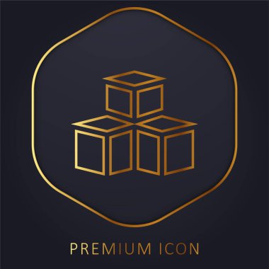 3d Model Altın Hat prim logosu veya simgesi