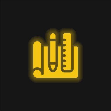 Parlak sarı renkli neon simgesi
