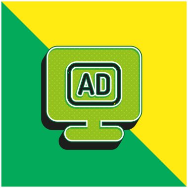Reklam Yeşil ve Sarı Modern 3D vektör simgesi logosu
