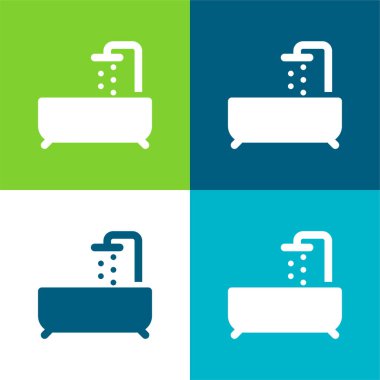 Banyo tüpü Düz 4 renk minimal simge seti