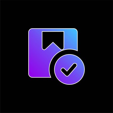 Onaylanmış mavi gradyan vektör simgesi