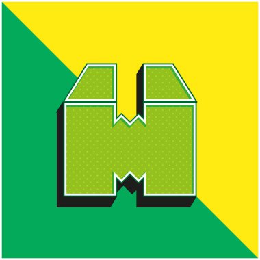 Kutu Yeşil ve Sarı Modern 3D vektör simgesi logosu