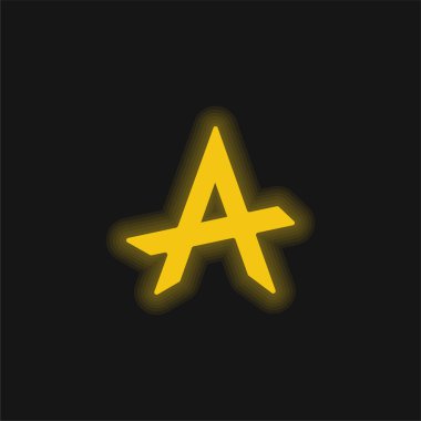 Anarchy yellow glowing neon icon clipart