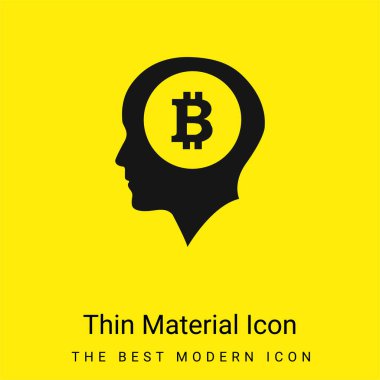 Bitcoin Sembolü Kafanın İçi Asgari Parlak Sarı Madde simgesi