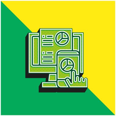 Analiz Yeşil ve Sarı 3D modern vektör simgesi logosu