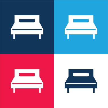Büyük Çift Yatak Mavi ve Kırmızı Minimum Renk Simgesi