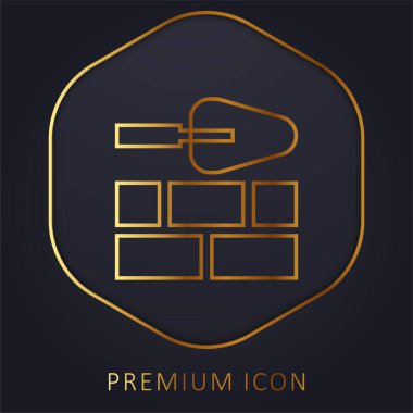 Tuğla Duvar altın çizgisi prim logosu veya simgesi