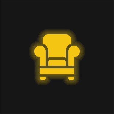 Koltuk sarı parlak neon simgesi