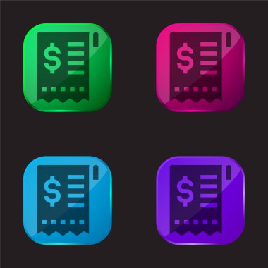 Fatura dört renkli cam düğme simgesi