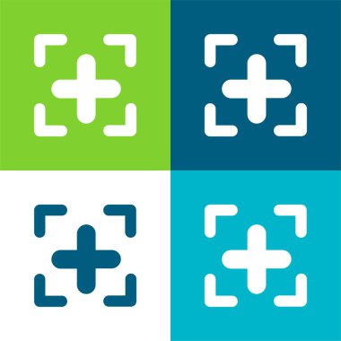 Simge Düz 4 renk minimal simgesi seti ekle