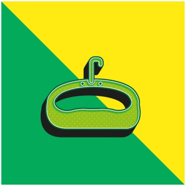 Banyo Lavabosu Yeşil ve Sarı 3D vektör simgesi