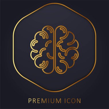 Beyin altın çizgisi prim logosu veya simgesi