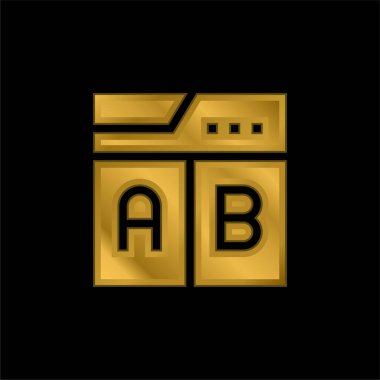 Altın kaplama metalik simge veya logo vektörü test ediliyor