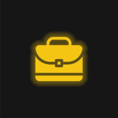 Evrak çantası sarı parlak neon simgesi