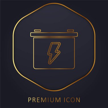 Pil altın çizgisi prim logosu veya simgesi