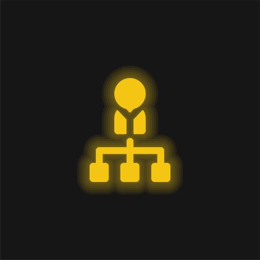 Patron sarı parlak neon simgesi