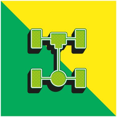 Axle Green ve sarı modern 3d vektör simgesi logosu