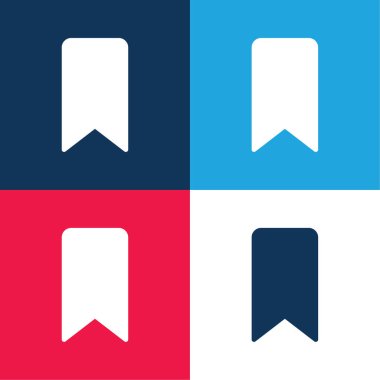 Yer imi mavi ve kırmızı dört renk en az simge kümesi