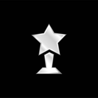 Award silver plated metallic icon clipart