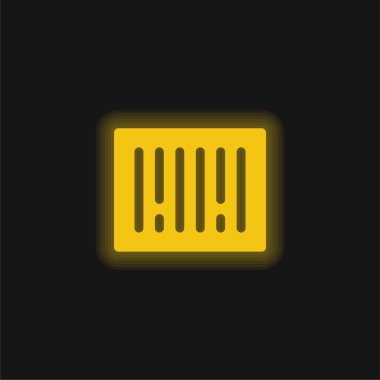 Barkod sarı parlayan neon simgesi