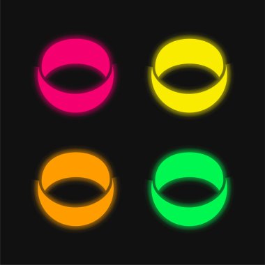 Ashley Madison Social Logo four color glowing neon vector icon clipart