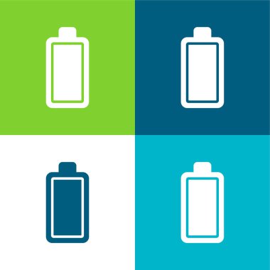 Batarya Düz 4 renk en küçük simge seti