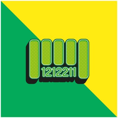 Bar Code Green and yellow modern 3d vector icon logo clipart