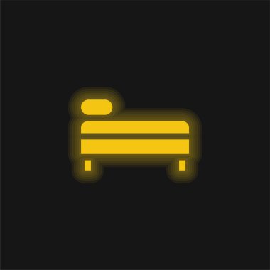 Yatak sarısı parlak neon simgesi