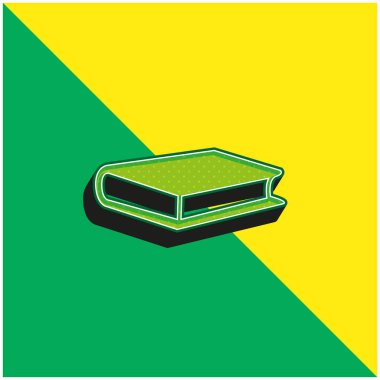 Kitap Yeşil ve Sarı Modern 3D vektör simgesi logosu