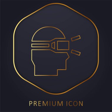 Augmented Reality golden line premium logo or icon clipart