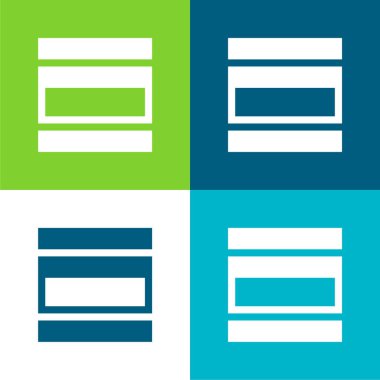 Akordiyon Menüsü Düz 4 renk simgesi seti