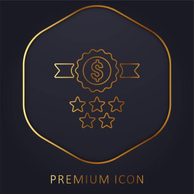 Rozet altın çizgi prim logosu veya simgesi