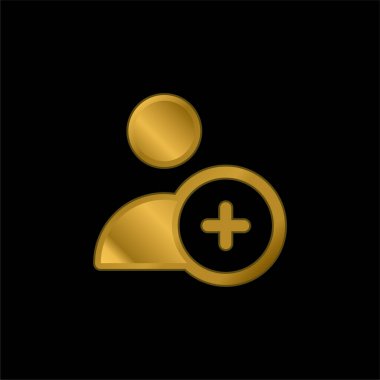 Kullanıcı altın kaplamalı metalik simge ya da logo vektörü ekle