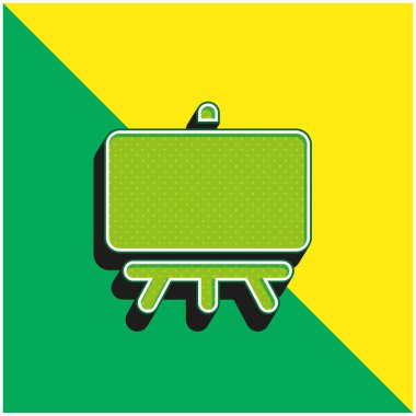 Karatahta Yeşil ve sarı modern 3D vektör simgesi logosu