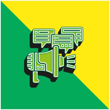 Reklam Yeşil ve sarı modern 3d vektör simgesi logosu