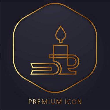 Altın satır premium logosu ya da simgesi