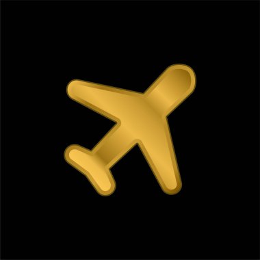 Hava Postası altın kaplamalı metalik simge veya logo vektörü