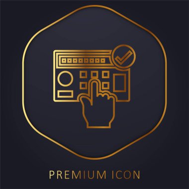 Alarm Sistemi altın çizgi premium logosu veya simgesi