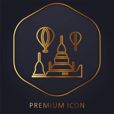 Bagan altın çizgisi premium logosu veya simgesi