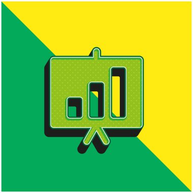 Çizelge Yeşil ve Sarı 3D vektör simgesi logosu