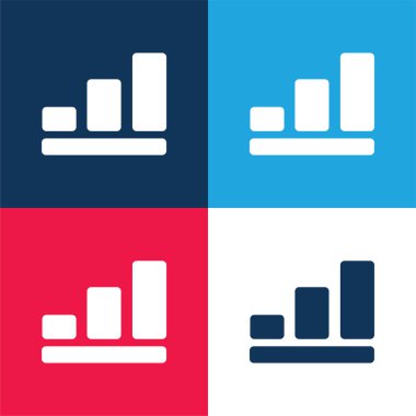 Çubuk mavi ve kırmızı dört renk en az simge kümesi