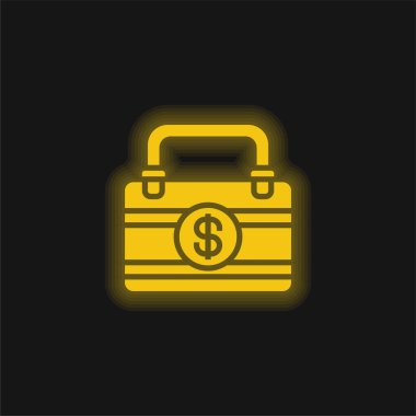 Evrak çantası sarı parlak neon simgesi