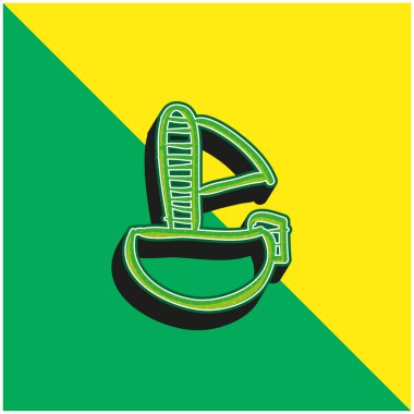 Oyuncak Yeşil Tekne ve Sarı 3D vektör simgesi