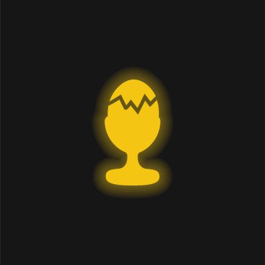 Boiled yellow glowing neon icon clipart
