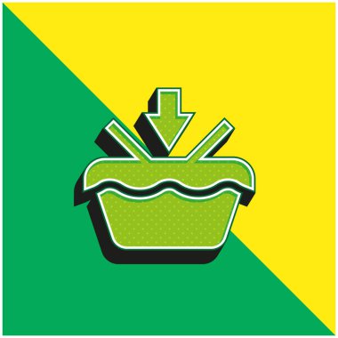 Add To Basket Green and yellow modern 3d vector icon logo clipart
